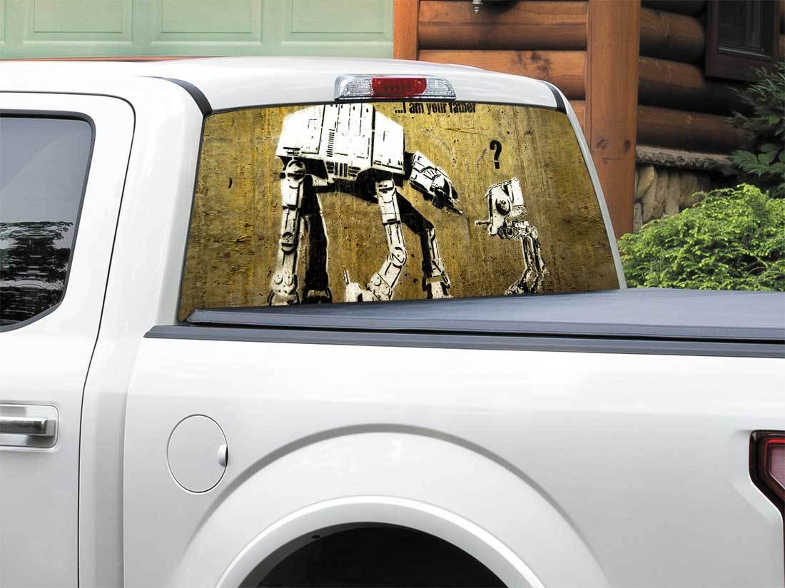 AT AT Walker AT ST grappige Star Wars achterruit sticker sticker pick-up truck SUV auto elke maat