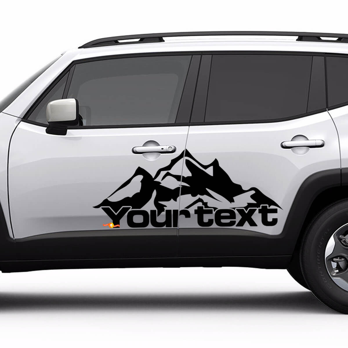 Mountains Stijl Lettertype Deurzijde Vinyl Decal Sticker voor Jeep Renegade