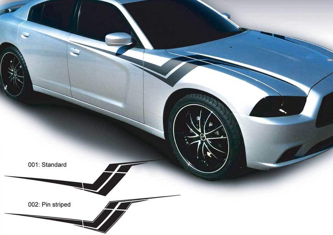 Z Hash zijgraphics vinyl decal kit voor Dodge Charger 2011-2014