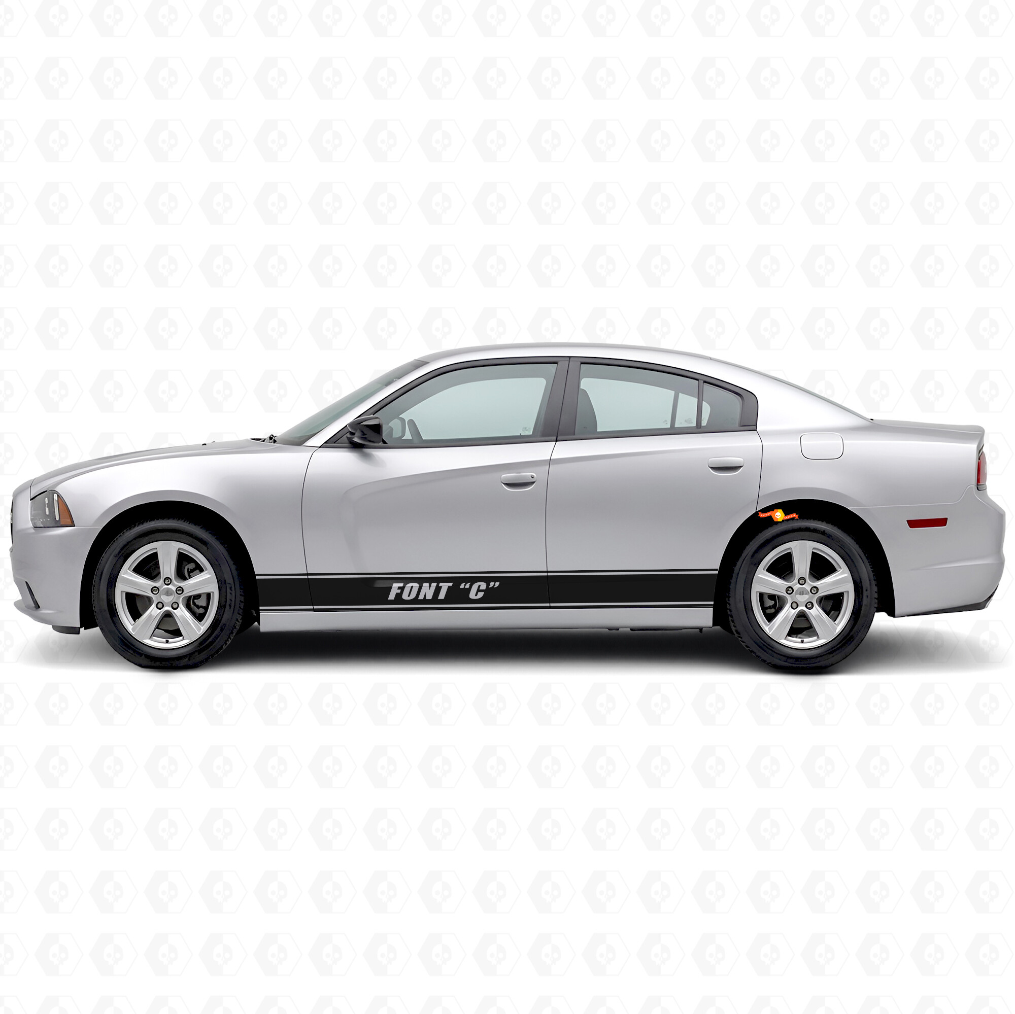 Aangepaste Omrande Strepen Rocker Panel Vinyl Sticker voor Dodge Charger