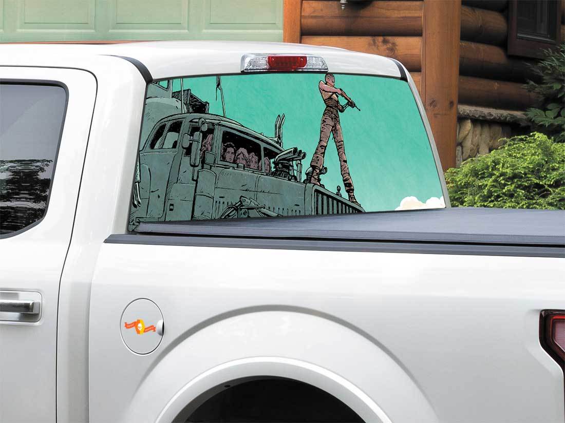 Mad Max Fury Road Comics achterruit sticker sticker pick-up truck SUV auto elke maat