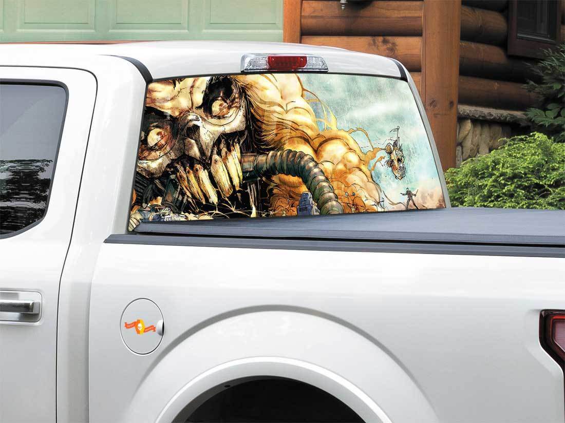 Mad Max Geïnspireerde Immortan Joe Achterruitsticker voor Pickup Truck SUV