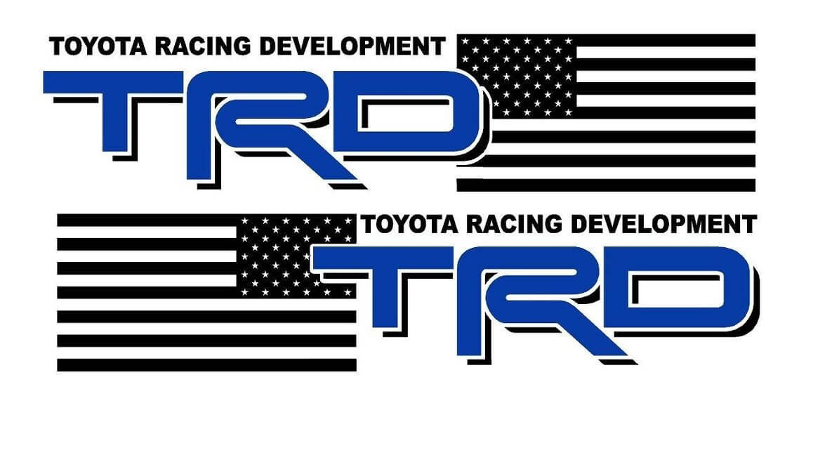 TRD-stijl USA-vlag zij vinylstickers set voor Toyota trucks