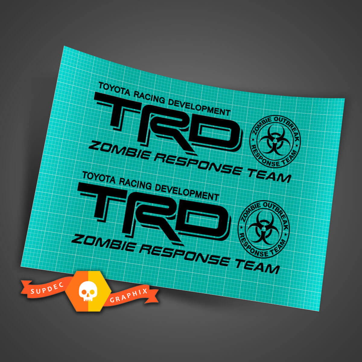 TRD-stijl Zombie Response Team cabine stickers set voor Toyota trucks