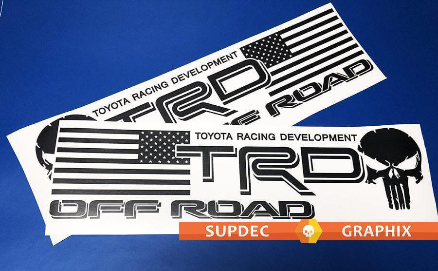 TRD USA-vlag Punisher-skulls vinylstickers voor Toyota-trucks