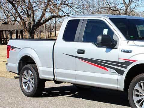 Ford F150 strepen kant Vinyl Grafische stickers stickers 2 kleuren kit past op modellen 2015-2018