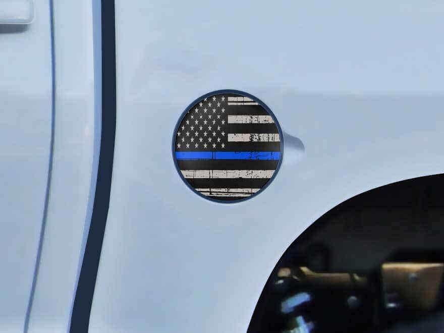 USA-vlag Blue Line brandstofdop vinylsticker voor Toyota Tundra 2014-16