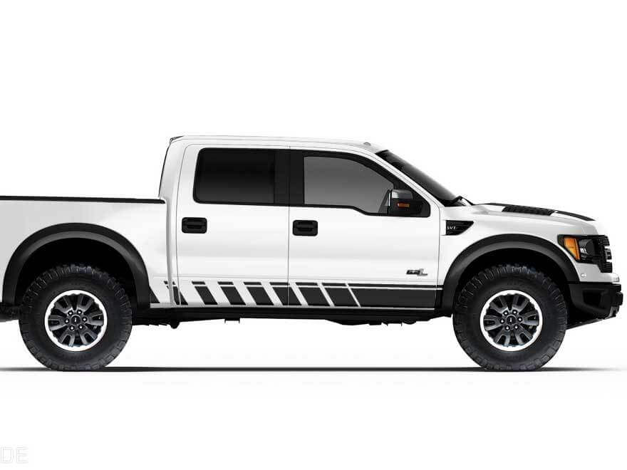 Ford Raptor Truck F-150 Bed Side Rocker Panel Stripes Graphic stickers stickers past op modellen 2010-2014