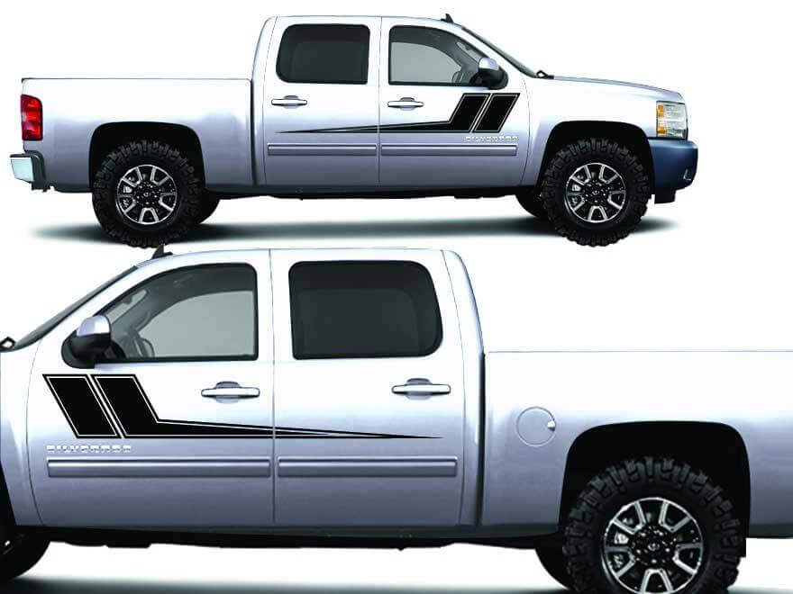 Chevrolet Silverado Truck 1500/2500/3500 RALLY STRIPE Grafische stickers stickers past op modellen 2008-2013