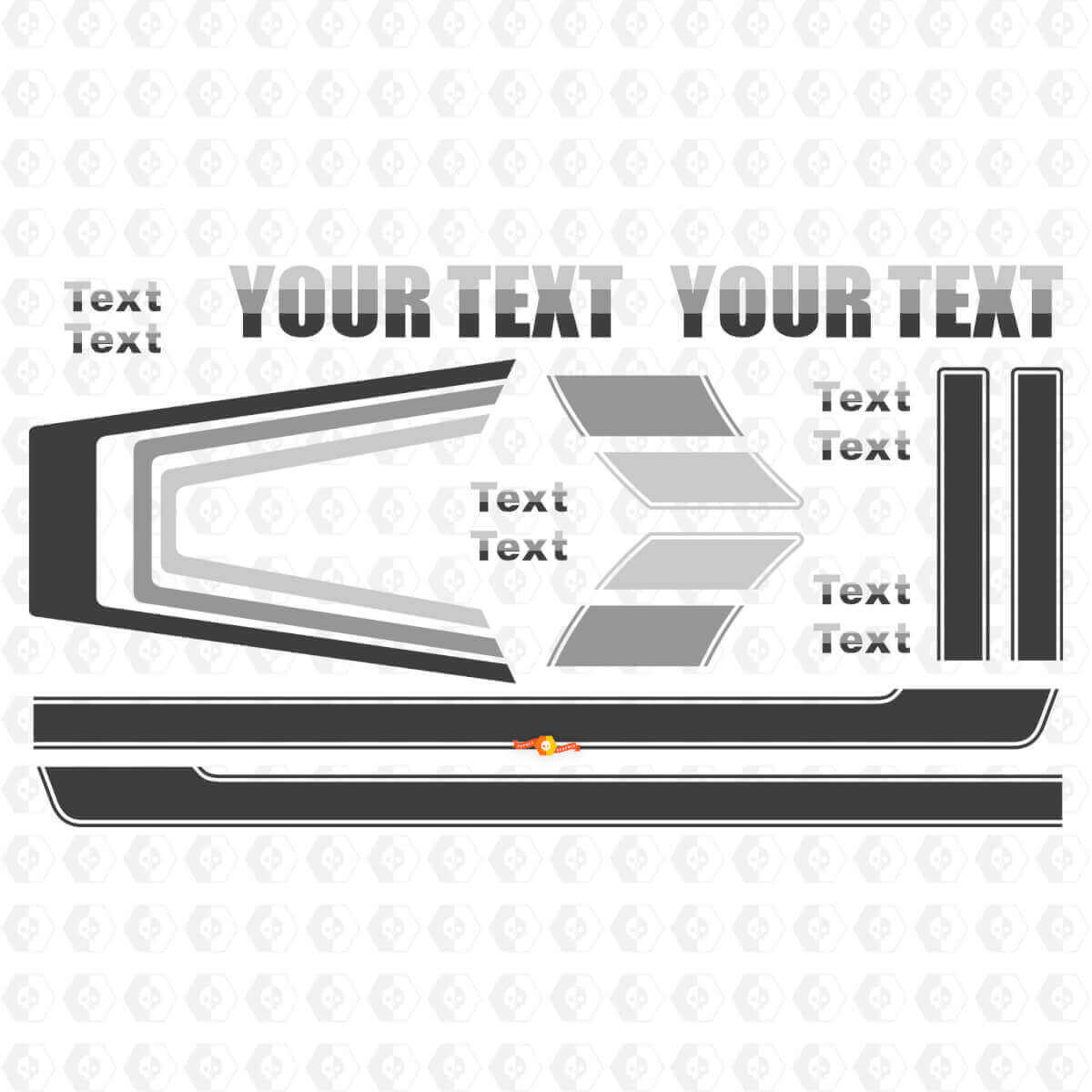Custom Vintage Stijl Motorkap- & Zijstrepen Vinyl Decal Kit voor Jeep CJ5 CJ7 1976-1984