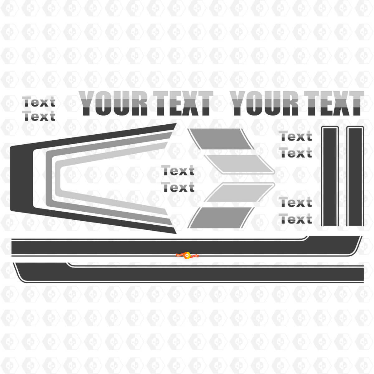 Custom Vintage Stijl Motorkap- en Zijstrepen Decal Kit voor Jeep CJ5 CJ7 1976-1984