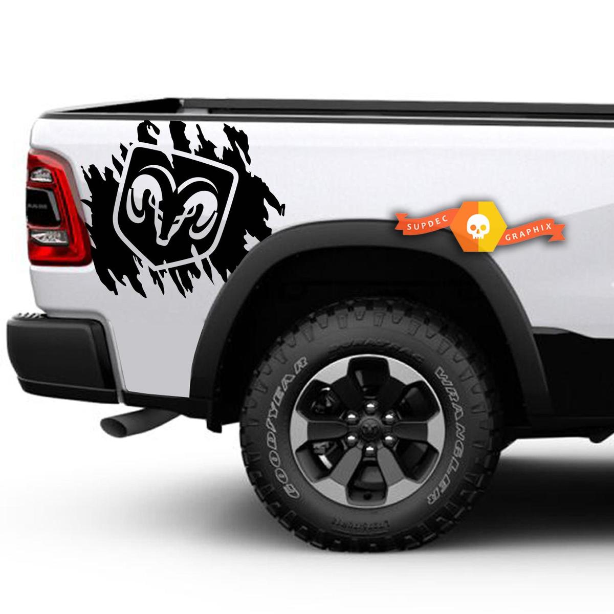 Dodge Ram Logo Splash Splatter Sticker Decal achterklep Truck SUV voertuig grafische pick-up
