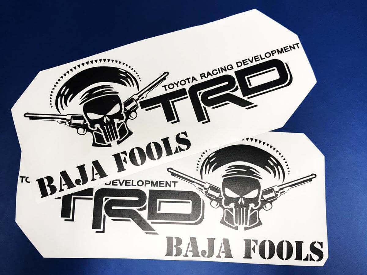 TRD Stijl Baja Fools Punisher Skull Zijdecal voor Toyota Trucks