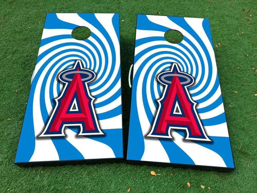 Los Angeles Angels Honkbal Spiraal Grafische Cornhole Bordspel Sticker Decal VINYL WRAPS met GELAMINEERD
