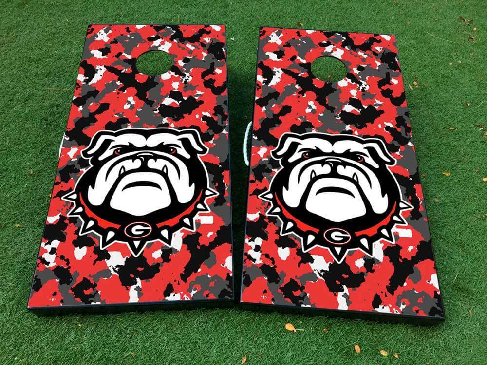 Georgia Bulldogs Football Cornhole Board Spel Sticker Decal VINYL WRAPS met GELAMINEERD