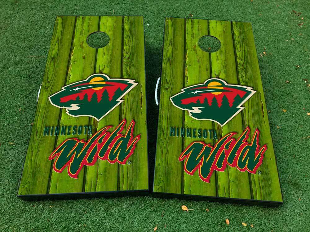Minnesota Wild Hockey Cornhole Board Vinyl Stickerset