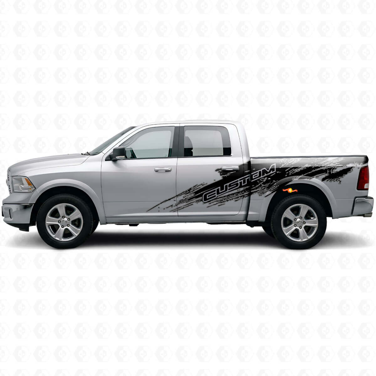 Modderspatstijl Aangepaste Lettering Zij Vinyl Decal Set voor Dodge Ram