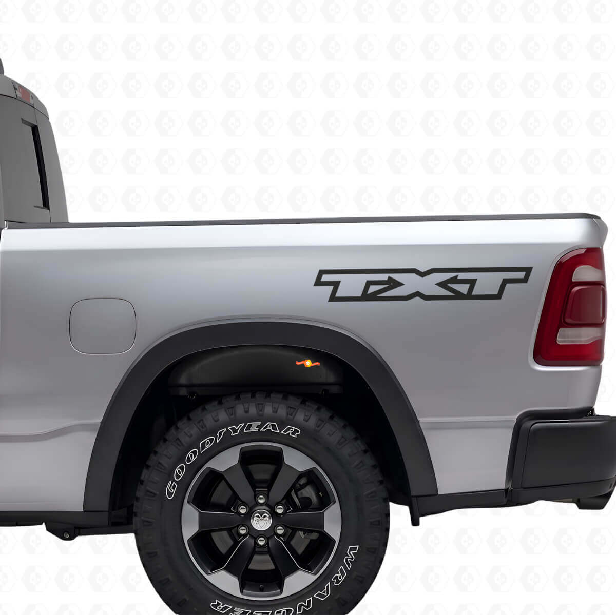 Gepersonaliseerde Lettering Achterzij vinylsticker Set voor Dodge Ram
