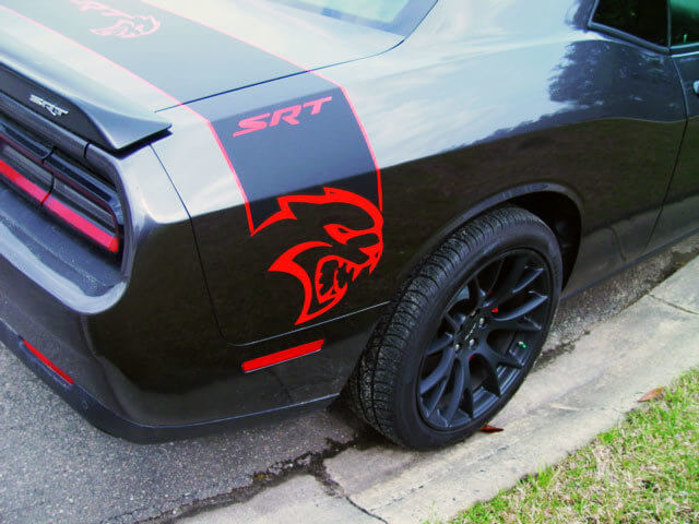 Hellcat-stijl achterklep zijstrips vinyl decal voor Dodge Challenger