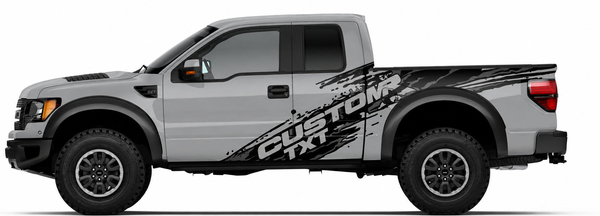 CUSTOM TXT Modderspatten Grafische Zijkant Vinyl Decal Sticker voor Ford F-150