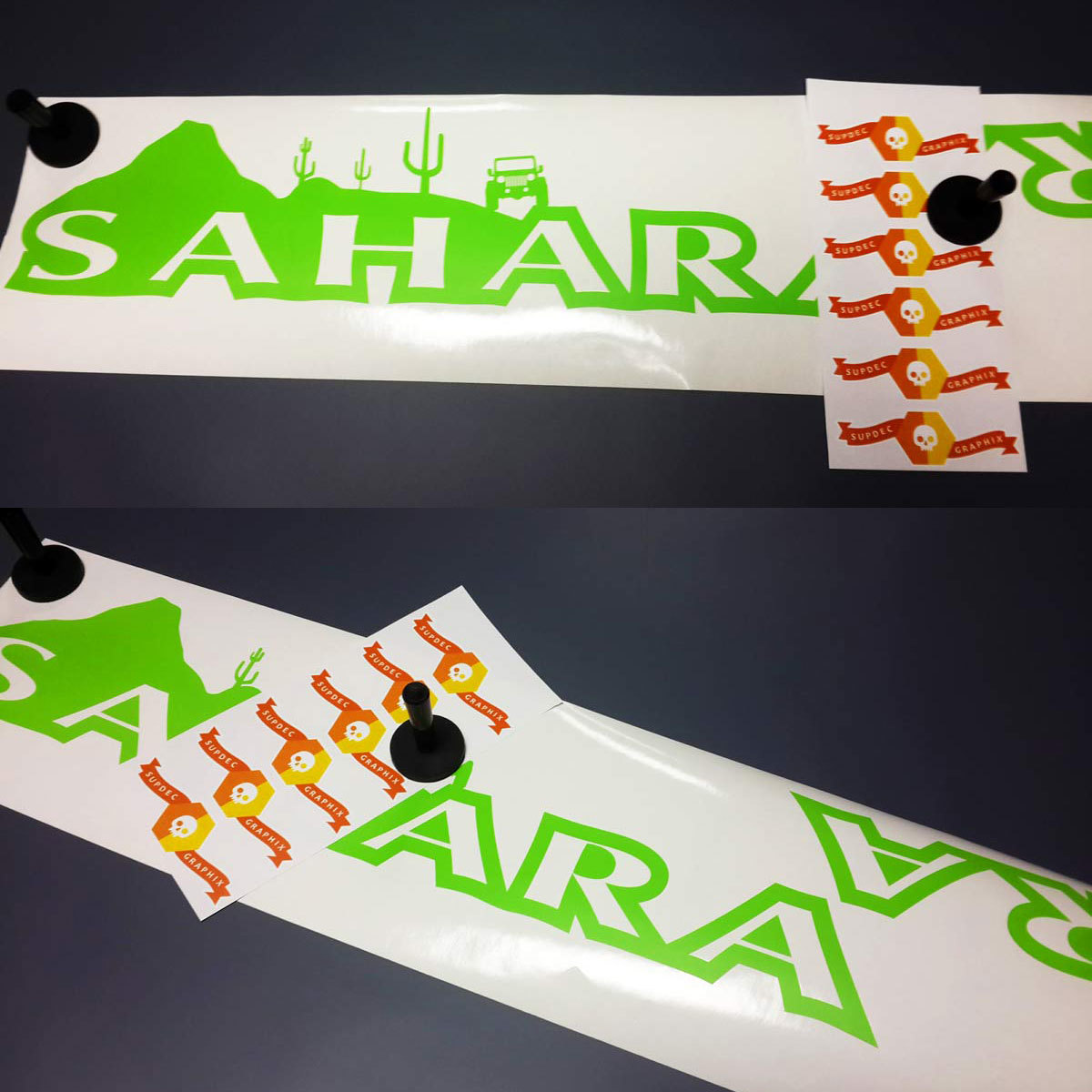 Paar kap Sahara Vinyl Decals Stickers voor WRANGLER RUBICON SAHARA JK CJ TJ YJ 2