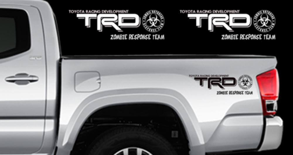 TRD Zombie Response Team Achterzijde Vinyl Stickers Set voor Toyota Tacoma Tundra