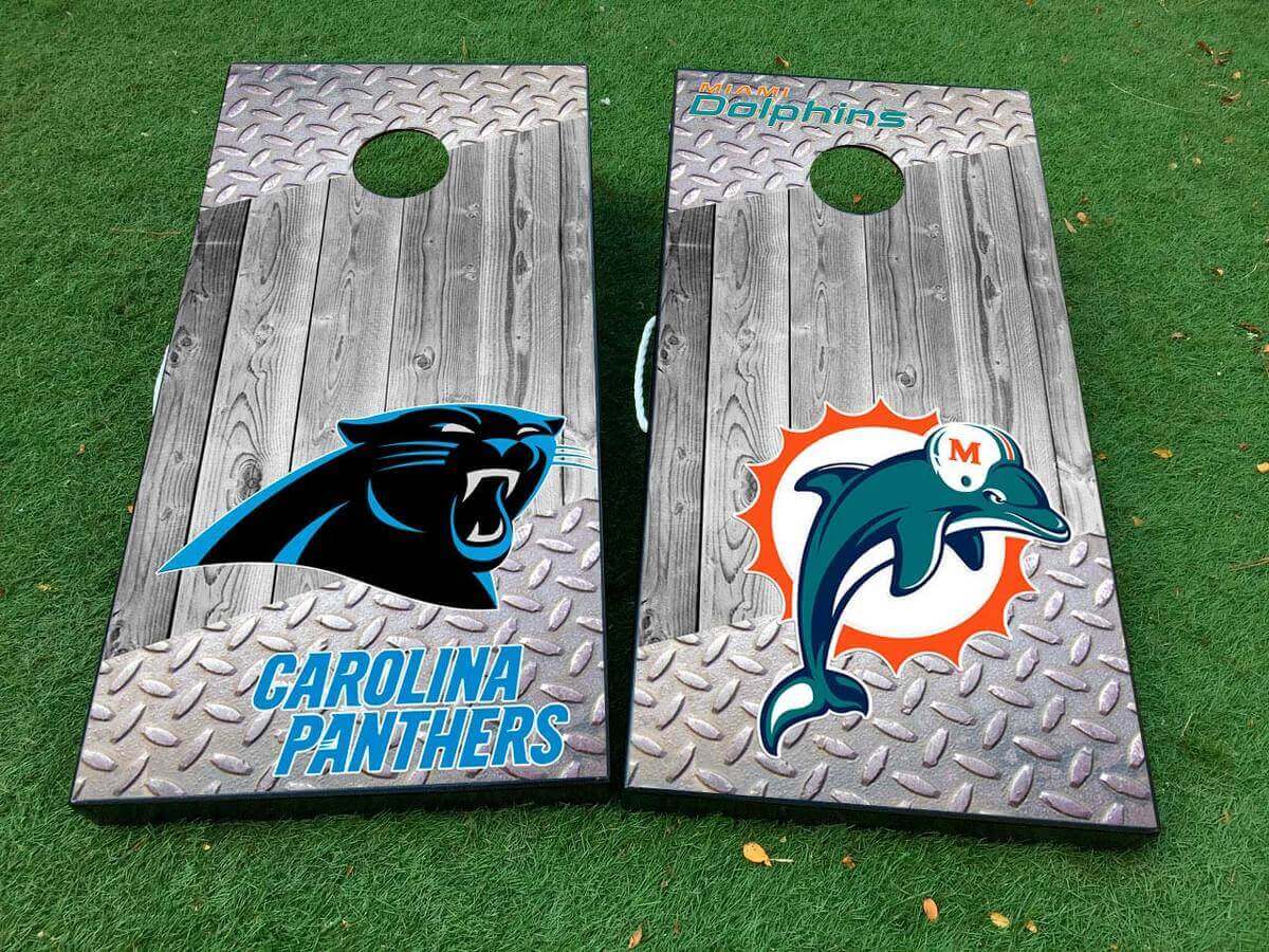 Op maat gemaakte NFL-teamlogo Cornhole-bord vinylwrapset