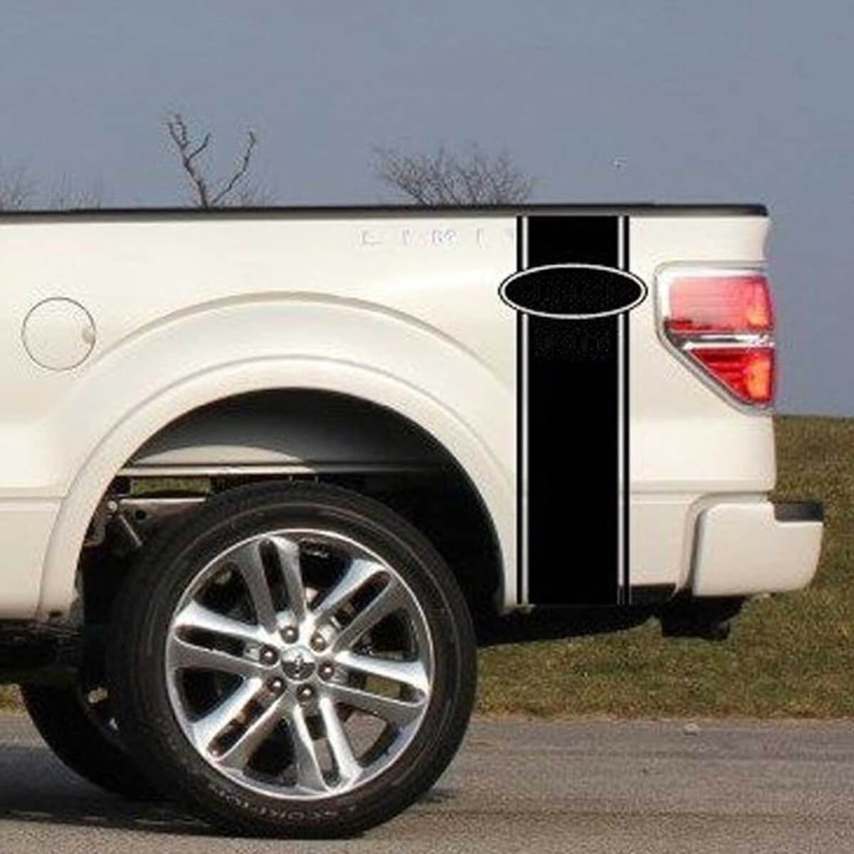 Rechte Streep Achterzijvinylsticker Set voor Muscle Car F-350 Super Duty