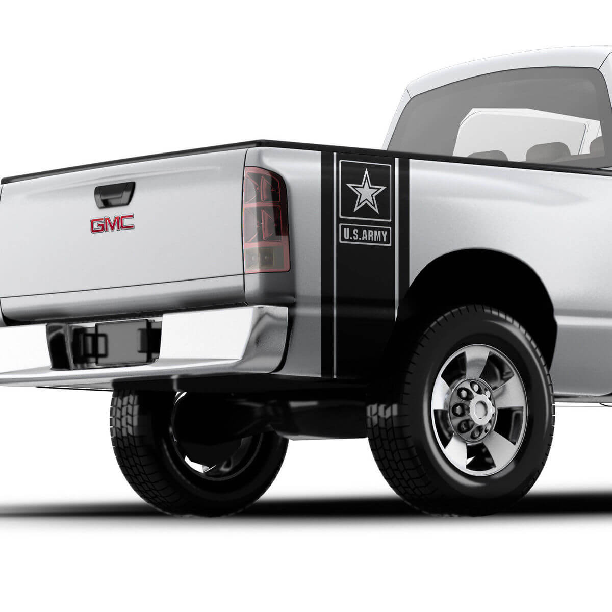 U.S. Army-stijl ster vrachtwagenbak band vinyl decalset voor pick-uptrucks