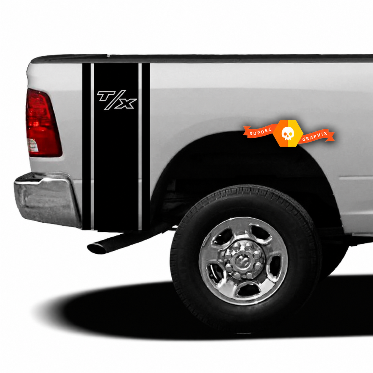 T/X Gestreepte Verticale Strepen Bedside Vinyl Decal Sticker voor Dodge Ram 1500