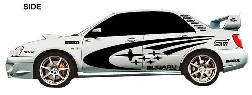 Subaru Impreza Wrx Sti Wrc Full Rally Stars Vinyl Decals Kit Elke kleur Full Size