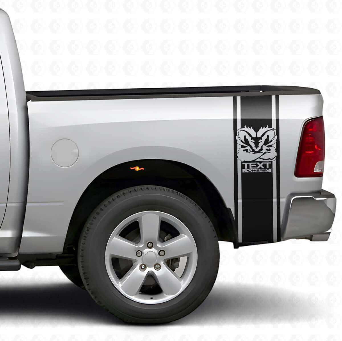 Hemi Stijl Achterzijde Aangepaste Strepen Vinyl Decal Kit voor Dodge Ram