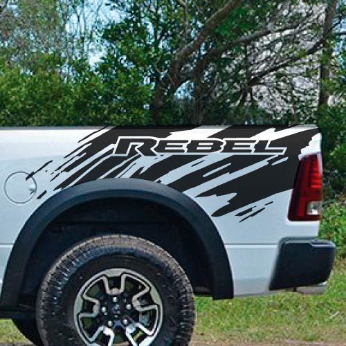 Dodge Ram Rebel Splash Grunge Logo Truck Vinyl Sticker Decal bed Grafische Cast
