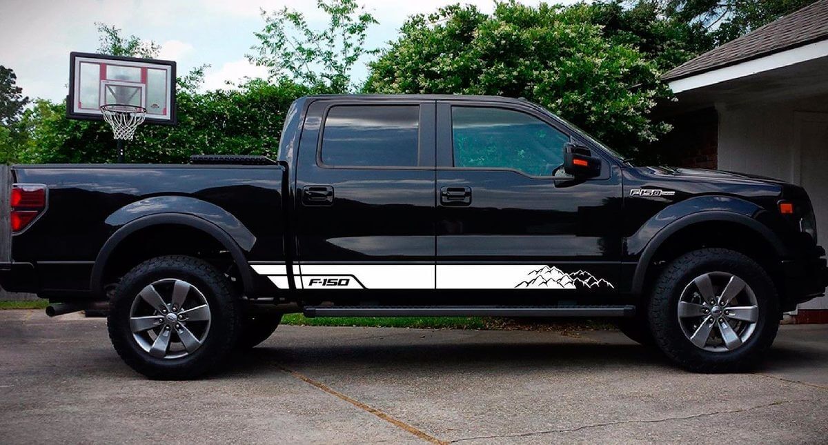 Sticker Sticker Grafisch Vinyl Onderzijde Deur Strepen voor Ford F150 Bed Achterklep