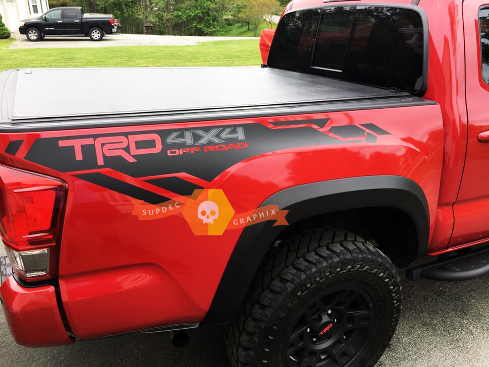 TRD-stijl 4x4 Off Road zij Vinyl Decal Kit voor Toyota Tacoma of Tundra