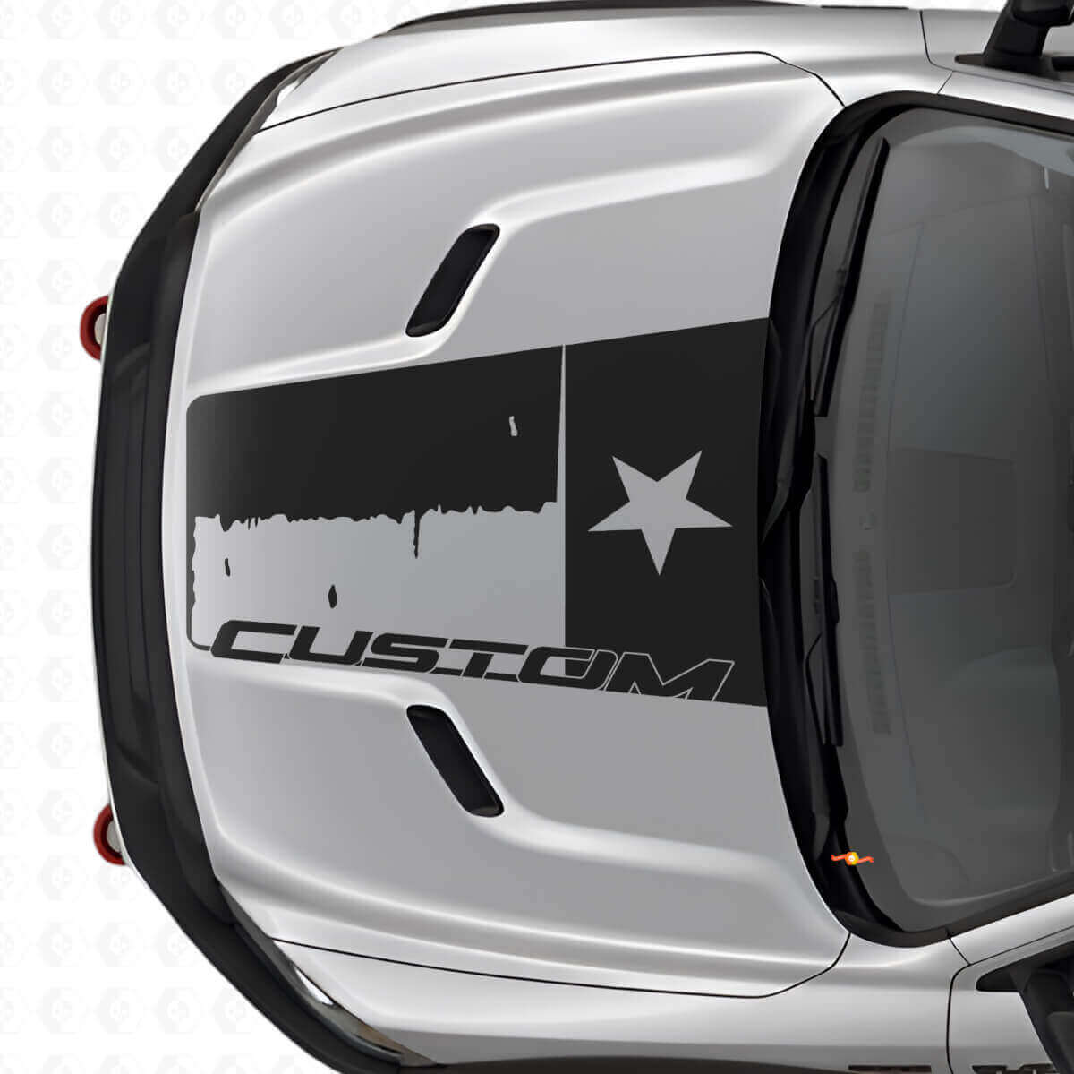 Versleten aangepaste Texas vlag motorkap vinyl sticker voor Dodge Ram 2015-2017