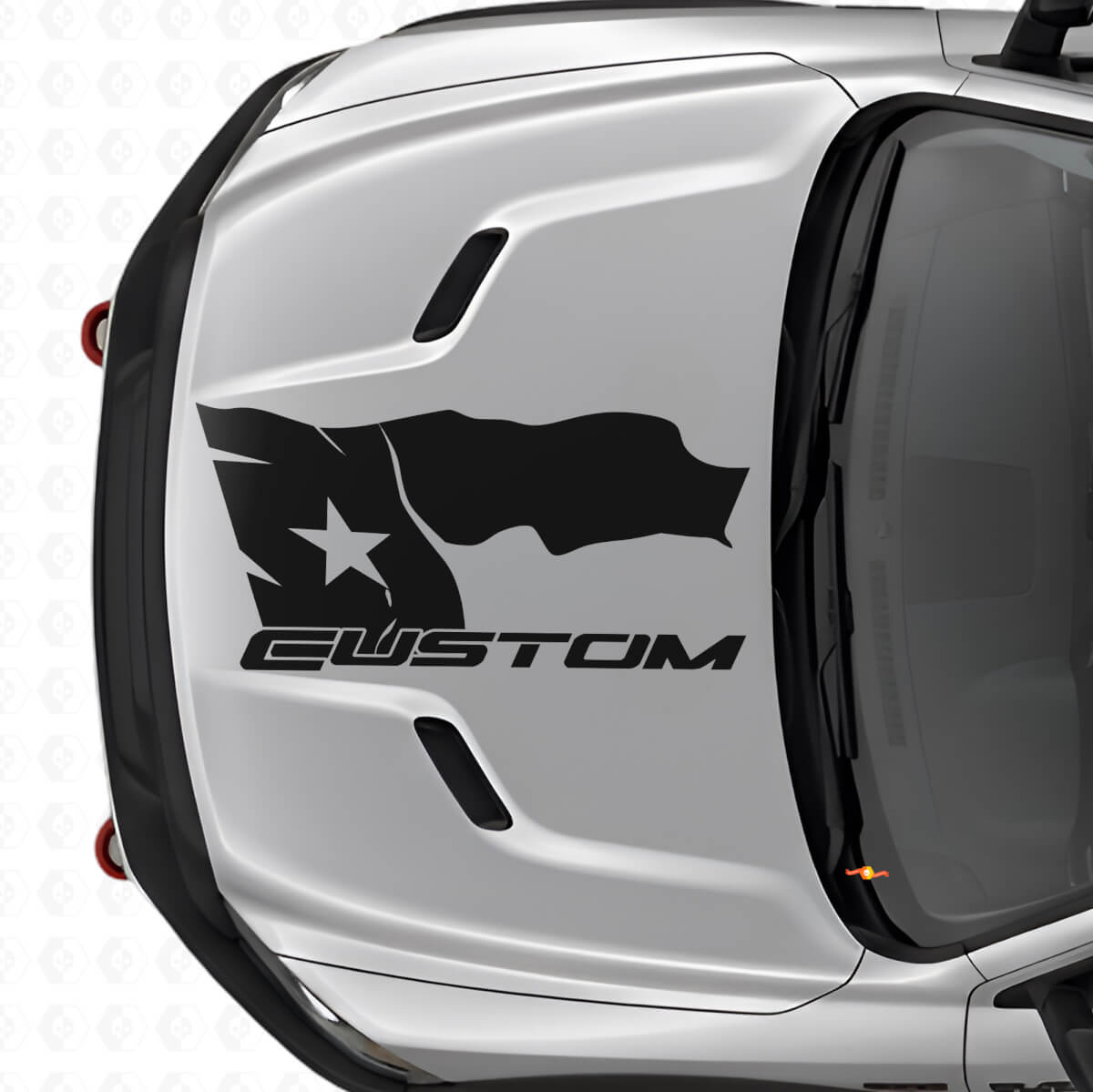 Verweerde Texas-vlag met belettering Hood Vinyl Decal voor Dodge Ram 2015-17