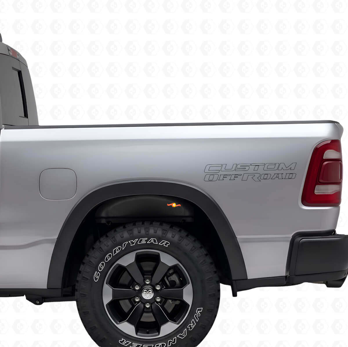 Custom Off Road Outline Letters Bed Side Vinyl Decal Kit voor Dodge Ram