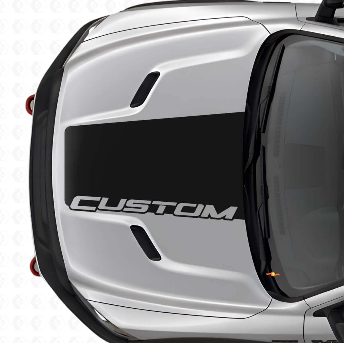 Custom brede motorkapstreep vinylsticker voor Dodge Ram 2015–2017