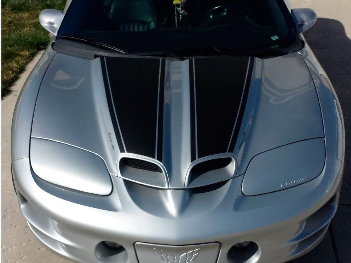 Dubbele Strepen Motorkap Dak Spoiler Vinyl Decal Kit voor Pontiac Firebird Trans Am 1998-2002