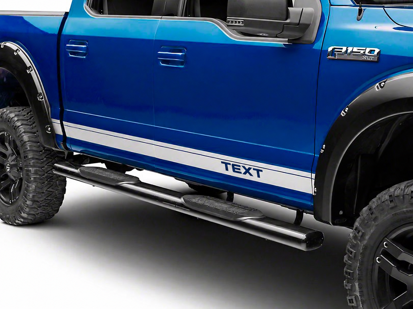 ZILVEREN PINSTREEP BIES Rocker Panel Vinyl Decal Sticker voor Ford F-150