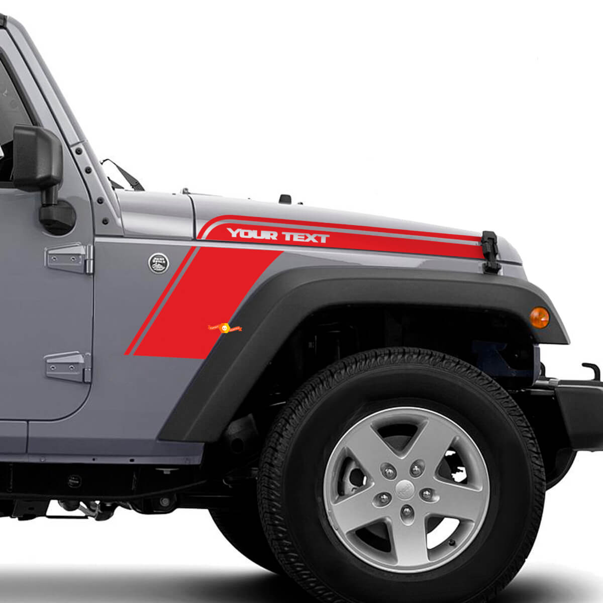 Biesstrip Motorkap Spatbord Vinyl Graphics Kit voor Jeep Wrangler