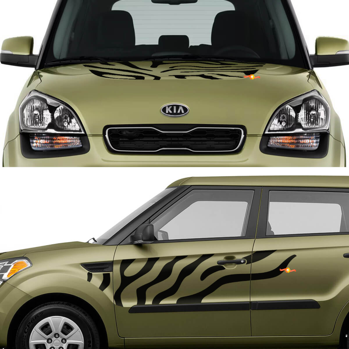 Zijdeuren Accenten Decals Stickers geschikt voor Kia Soul 3
