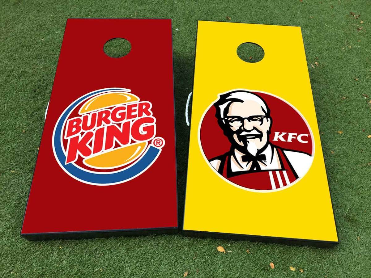 Burger King en KFC Cornhole Board Vinyl Wrap Decal Set