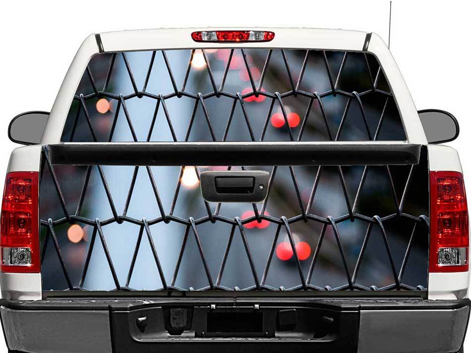 Heckscheiben- of Achterklep vinylsticker Fence en City voor pick-up, SUV, auto