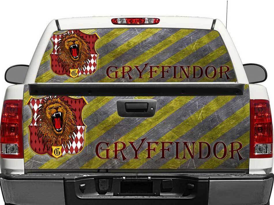 Gryffindor-logo Harry Potter achterraam- of achterklep vinylsticker voor pick-up trucks en SUV's