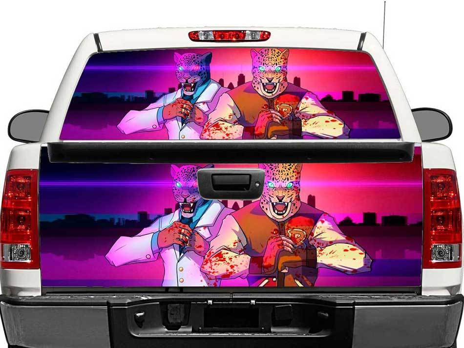 Hotline Miami X Tekken Achterruit- of Achterklep Vinylsticker voor Trucks