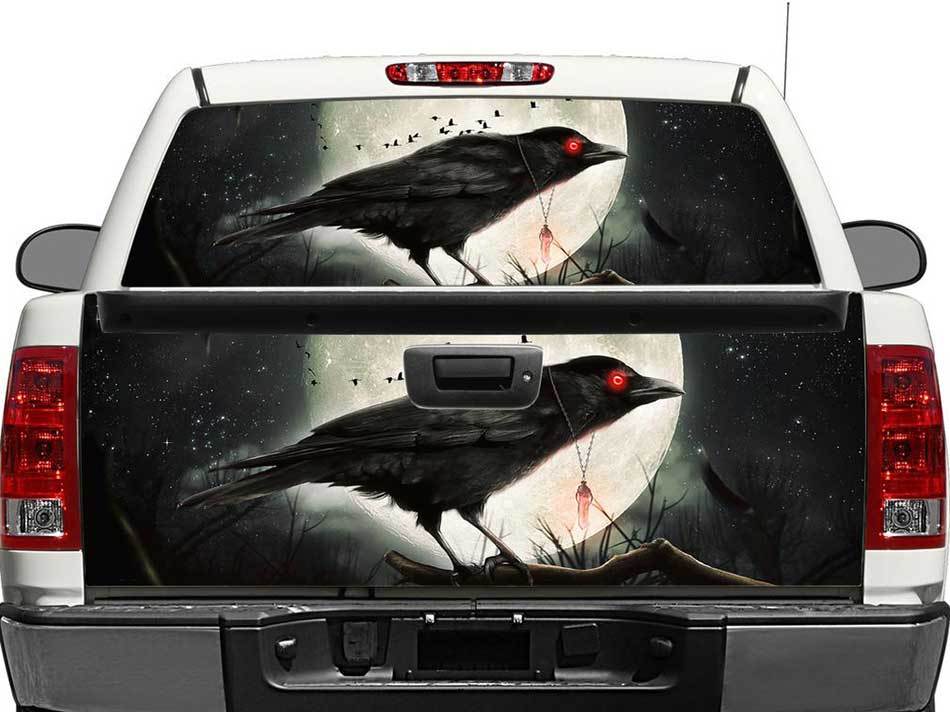 Moonlight Raven Achterraam Achterklep Vinyl Decal Sticker voor Trucks