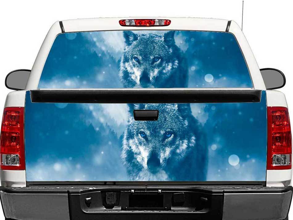Wolf Winter Achterruit- of Achterklep Vinylsticker voor Pick-up Trucks en SUV's