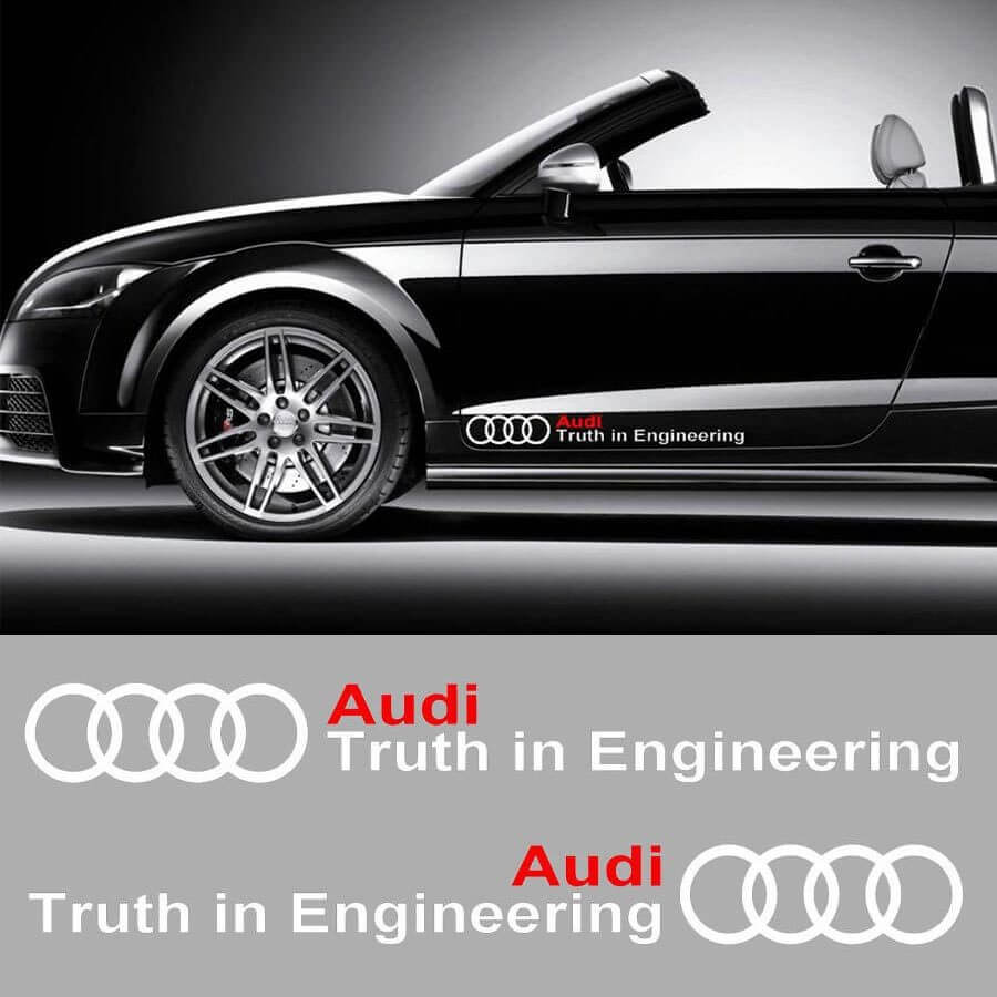 Waarheid in Techniek en Audi Logo Zijvinyl Sticker voor Audi TT RS